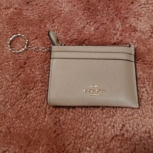 Coach Taupe Key & Card Holder